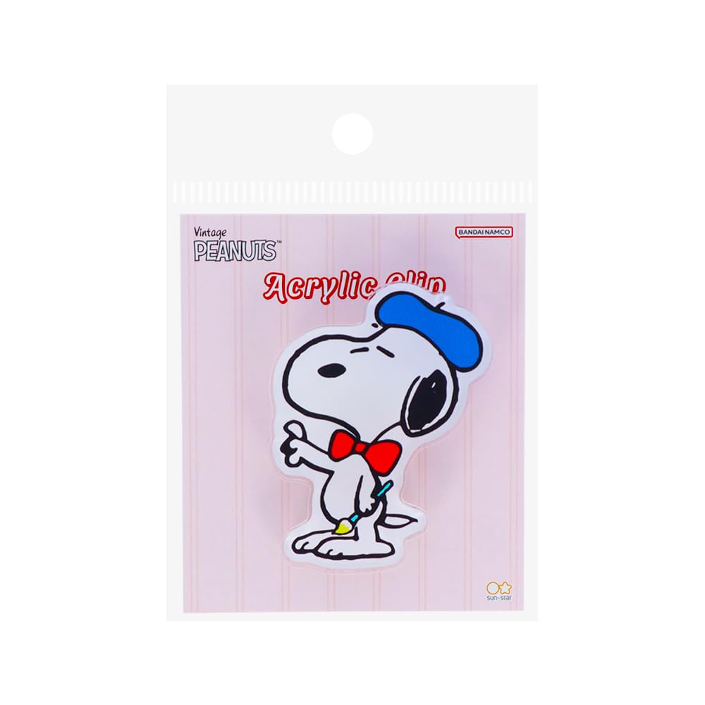Sunstar Stationery Snoopy Acrylic Bon Pattern S3624765 Clip, Voyage! A,