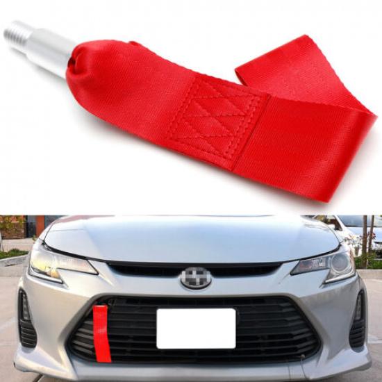 

Racing Style Tow Hook Mount Sports Red Towing Strap For 2005-10, 14-16 Scion tC