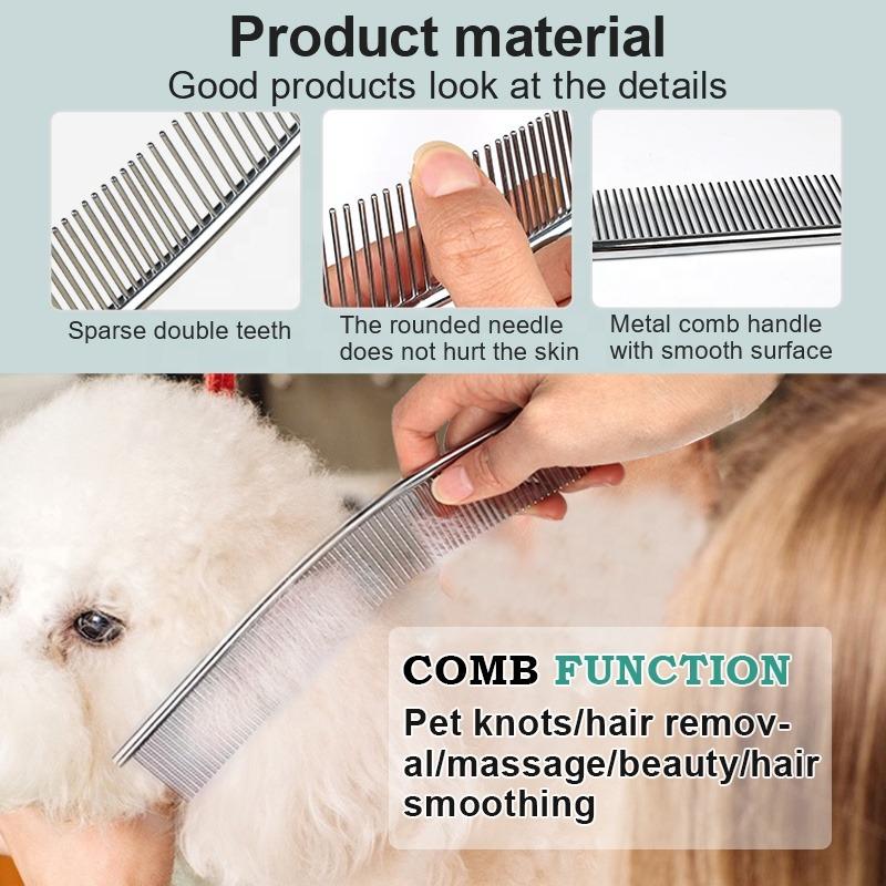 10pcs Factory Wholesale  Large Metal Cat Hair Comb Stainless Steel Dog Pet Grooming Comb