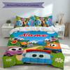 3pcs Custom Name Leo the Truck Set,Includes 1 Duvet Cover and 2 Pillowcases,All-season Bedroom Decor