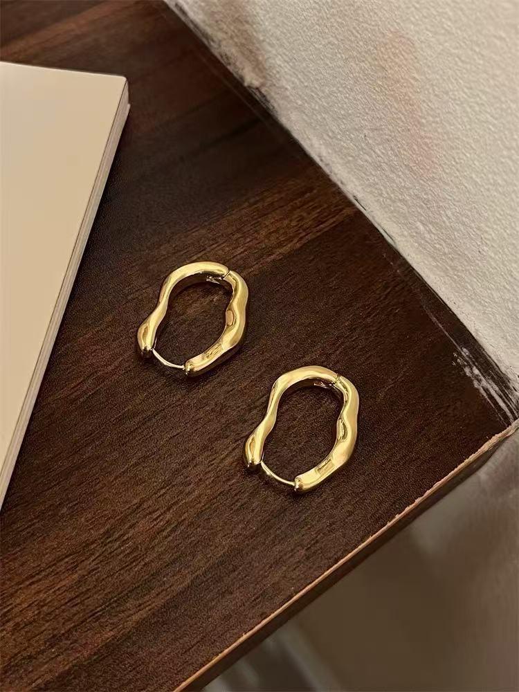 Metal smooth geometric earrings casual simple versatile earrings earrings women