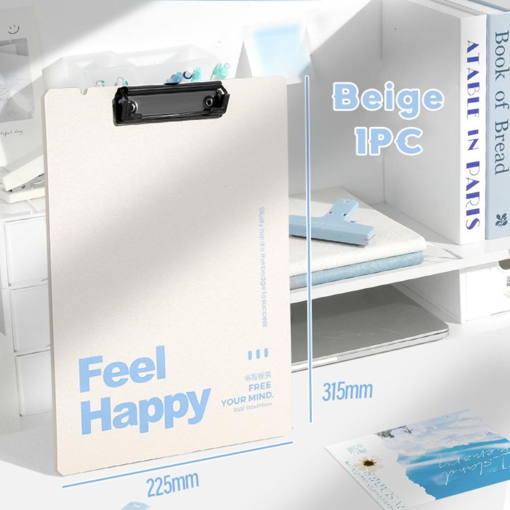 

Подвесное хранение Папка для файлов формата А4 Утолщенный блокнот для письма Высококачественный планшет для письма Подарок/Приз Beige-Feel Happy