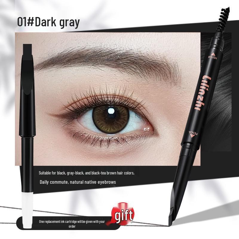 Lilinzh-L086 Waterproof Long-lasting Double-ended Automatic Eyebrow Pencil: Smudge-proof, Hard Core, Natural Finish.