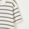 NODU Collar Block Stripe Short Sleeve Knit [Ivory]