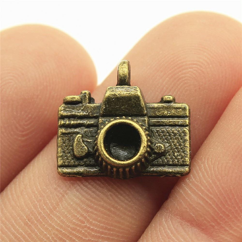 10pcs Camera Charms For Jewelry Making Tibetan Bronze Silver Color Pendants Antique Jewelry Making DIY Handmade Craft