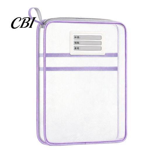 Clear Mesh Pouches Transparent Nylon Document Bag, Portable Lightweight File Organizer with Zipper Travel Holders And Strap, Large Capacity Holder for