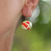 Flower Dome Glass  Alloy Earrings Fashion Women's Gift Jewelry