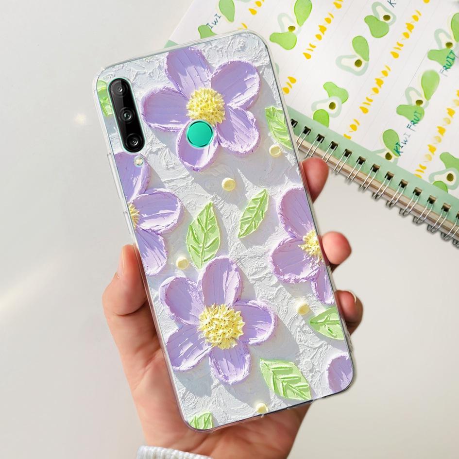 For Huawei Y7p 2020 Case Honor 9C Silicone Cover Fashion Butterfly Clear TPU Fundas For Huawei P40 Lite E ART-L28 ART-L29 Bumper