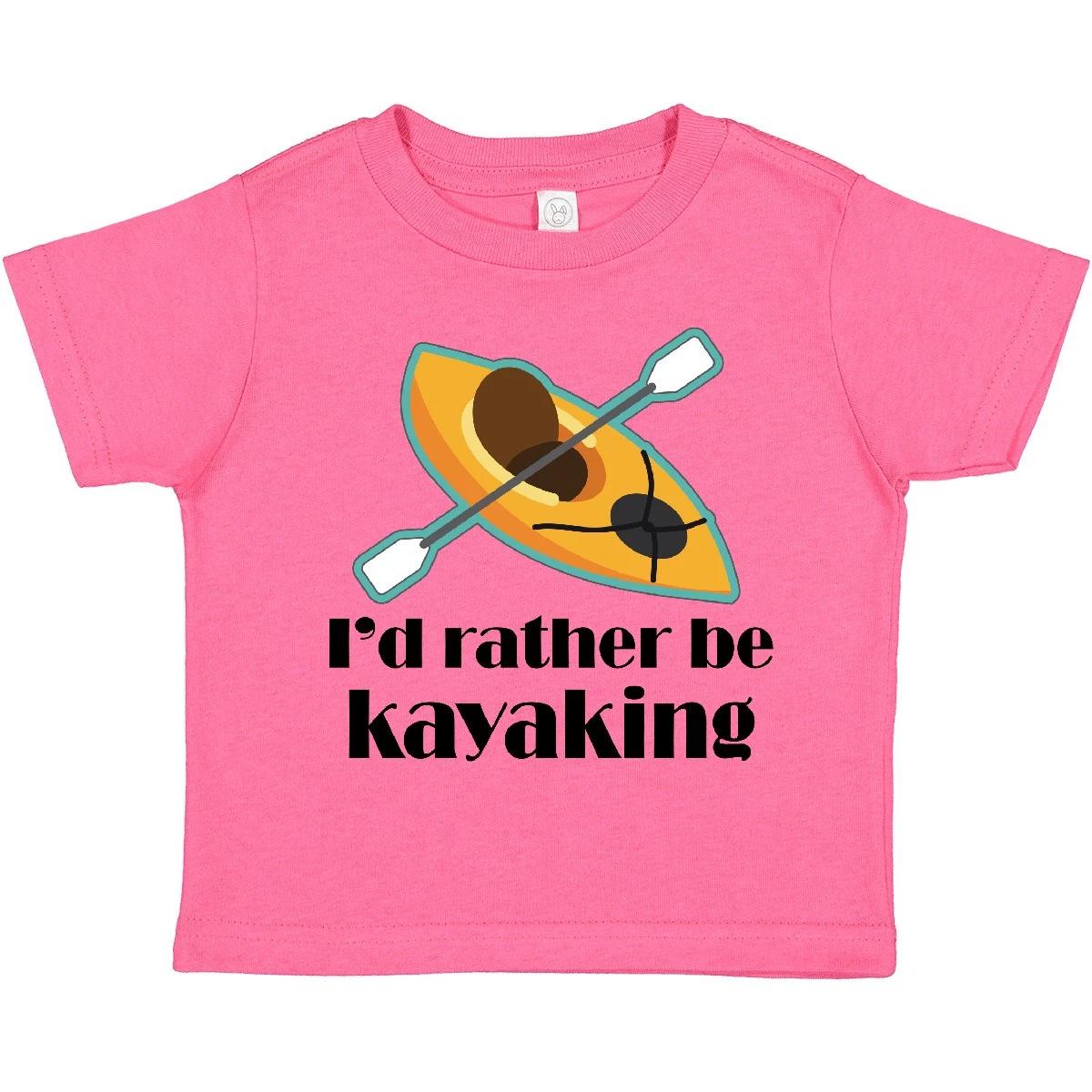 

Inktastic Kayak Id Rather Be Kayaking Toddler T-Shirt Yak Boating River Water 100