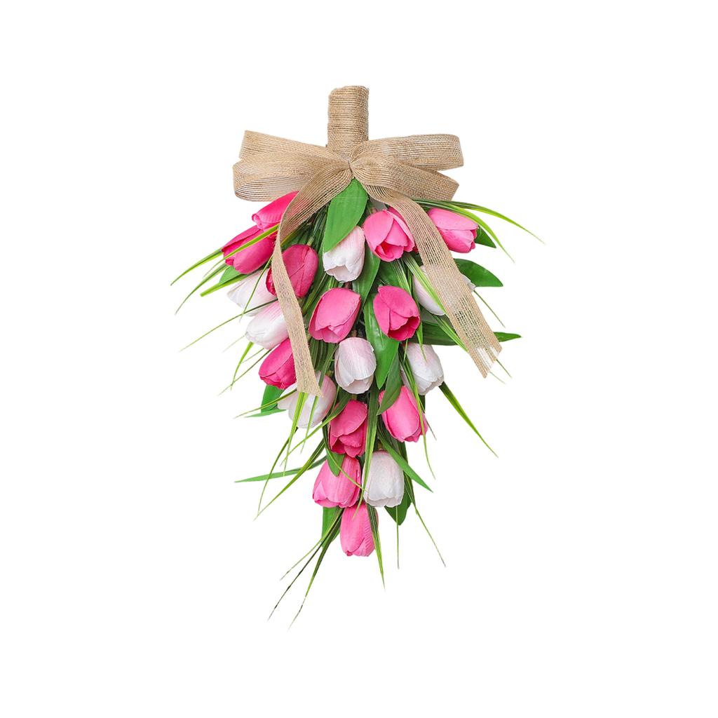 3D40cmFrühling/Sommer Ostern Simulation Auf dem Kopf stehender Kunststoff Türring Heim Feiertagsdekoration Türschmuck Hängend