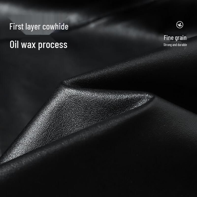 Futing Men's Genuine Leather Lapel Motorcycle Jacket