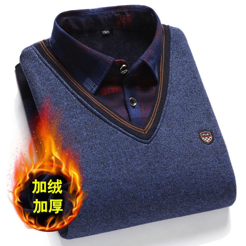 

Ніжна Базова Чудова Приталена Тепла Верхня Частина Чоловіча Сорочка З Двома Частинами З Імітацією Зимова Блузка На Флісовій Підкладці Клітчаста Сорочка 4XL