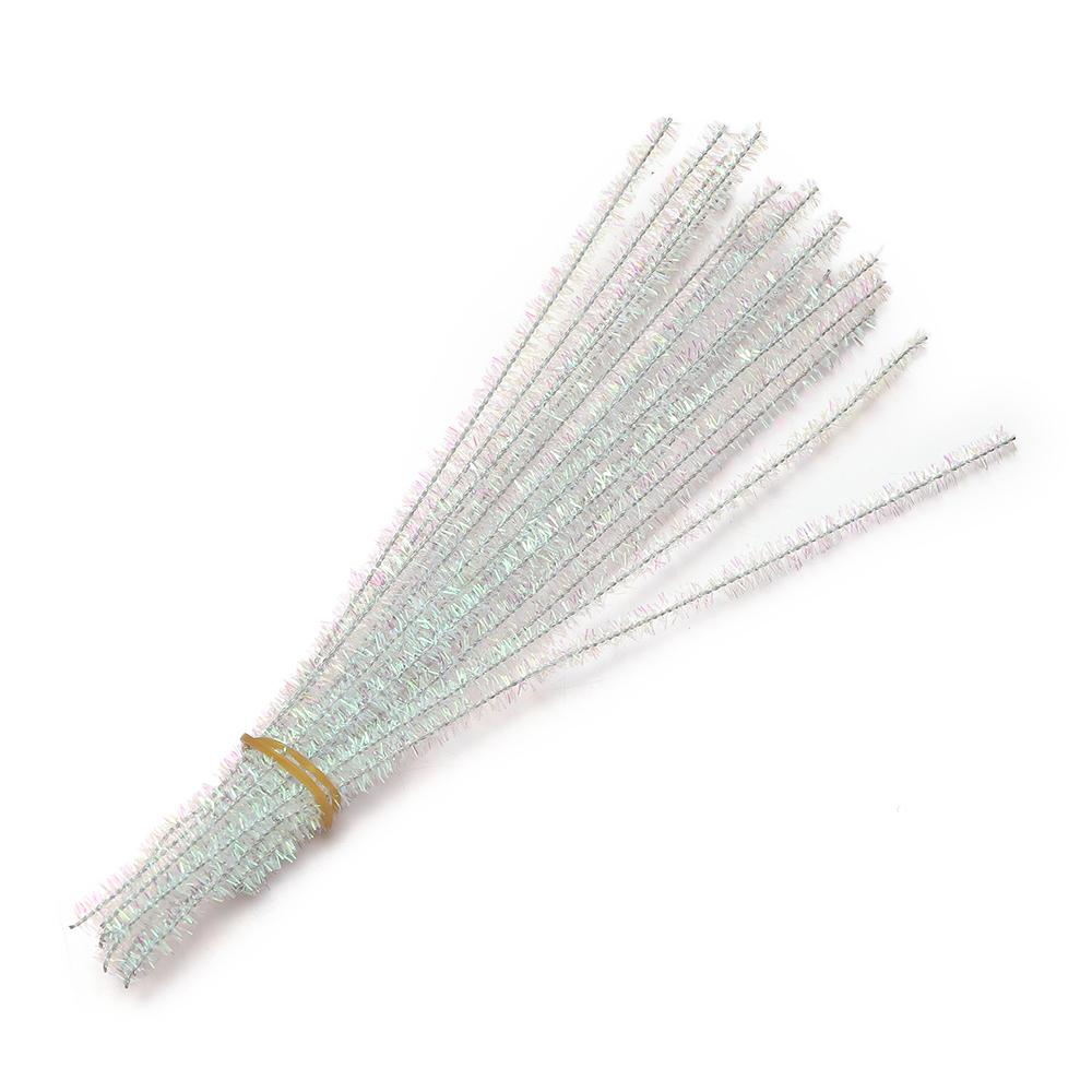 100Pcs 30cm Colorful Chenille Stem Twisted Rod Wool Root Fluffy Bar Iron Wire for DIY Handcraft Twisting Decor Jewelry Supplies