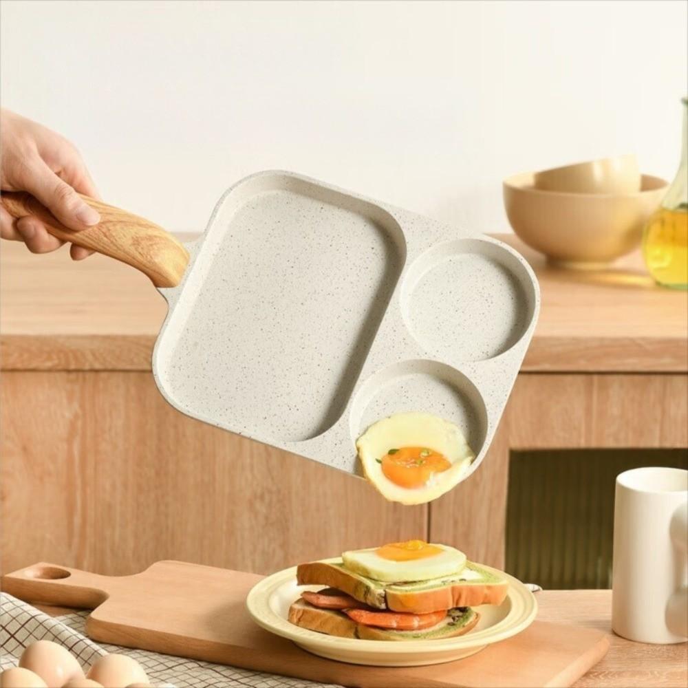 2 In1 Fried Egg Steak Fry Pan Small Mini Hamburger Pan Breakfast Egg Pan  Gas Induction Cooker