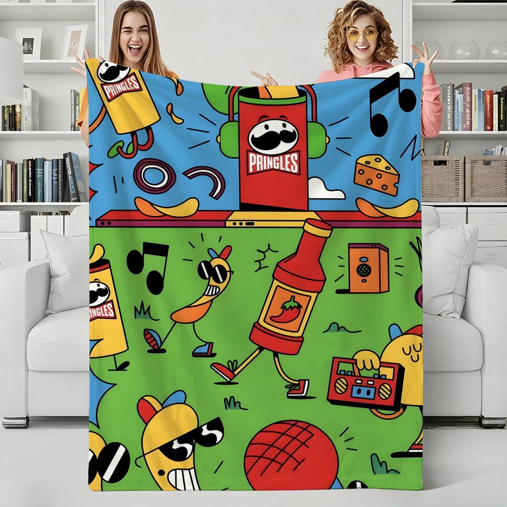 Snack P-Pringles Wurf-Flanell-Decke Perfekt für Sofa Büro Bett Reise Schlafen Lesen Entspannen Camping Ganzjahresnutzung