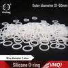 White Silicone O-Ring, Multiple Outer Diameters (31-50mm) with 2.4mm Thickness