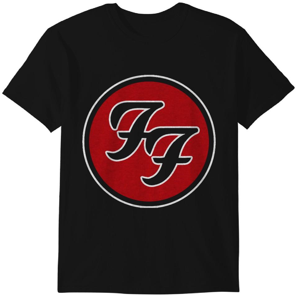 

100% cotton TOPS UNISEX TEES MENS WOMENS FF Band Fighters D Grohl Logo Official Tee T-Shirt Mens Unisex Classic T-shirt M чёрный