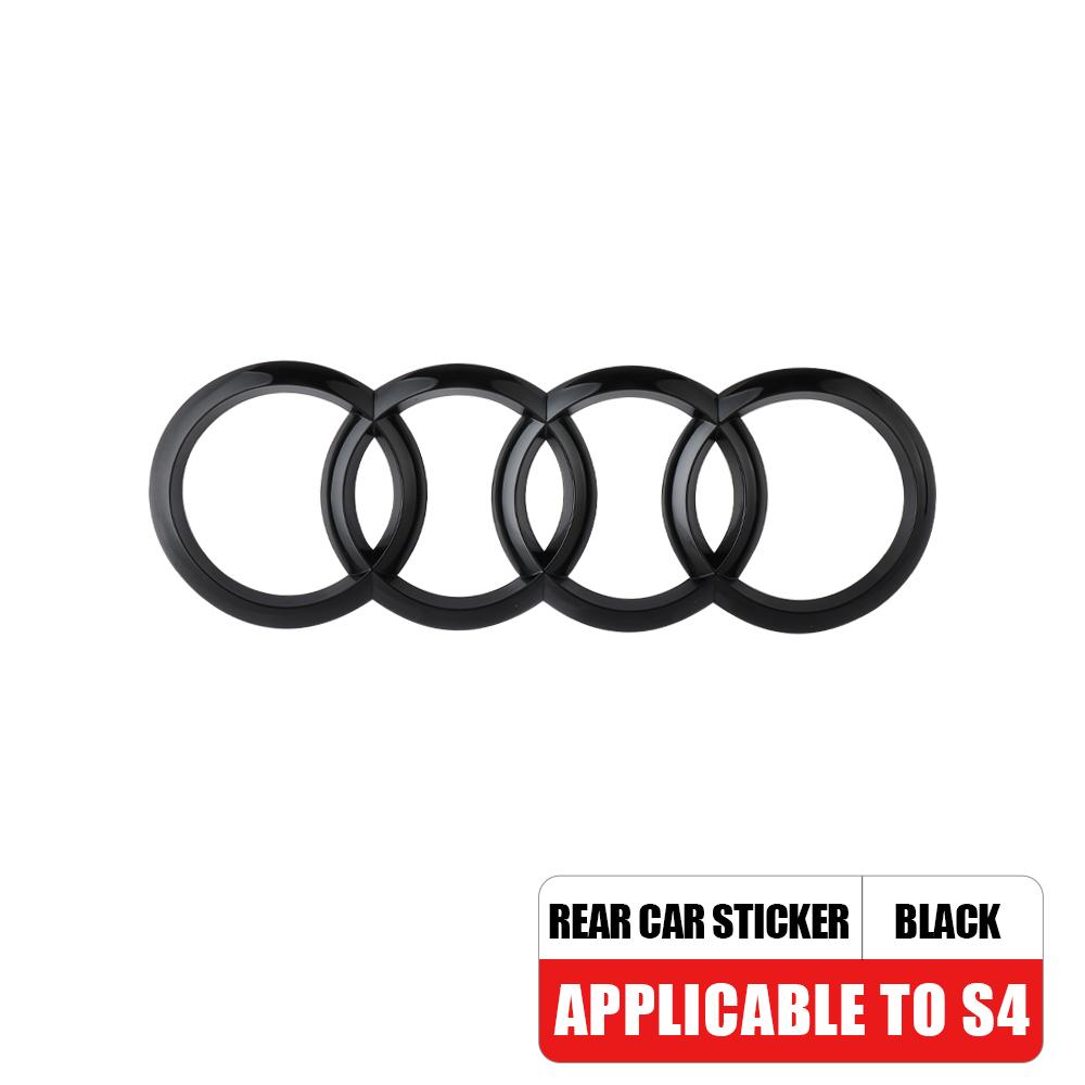3D 4w 4 Ring Badge Accessories Car Front Bonnet Grille Rear Trunk Emblem Decoration Sticker For 4w S4 Original Replacementw4