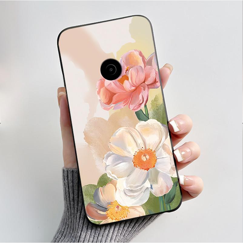 Θήκη Κινητού με Σχέδιο Για Nokia 110 4G 2023 Fundas Coque Μαύρο Κάλυμμα από Μαλακή Σιλικόνη Χαριτωμένο Κάλυμμα με Σχέδιο Λουλουδιών Καρτούν Capa