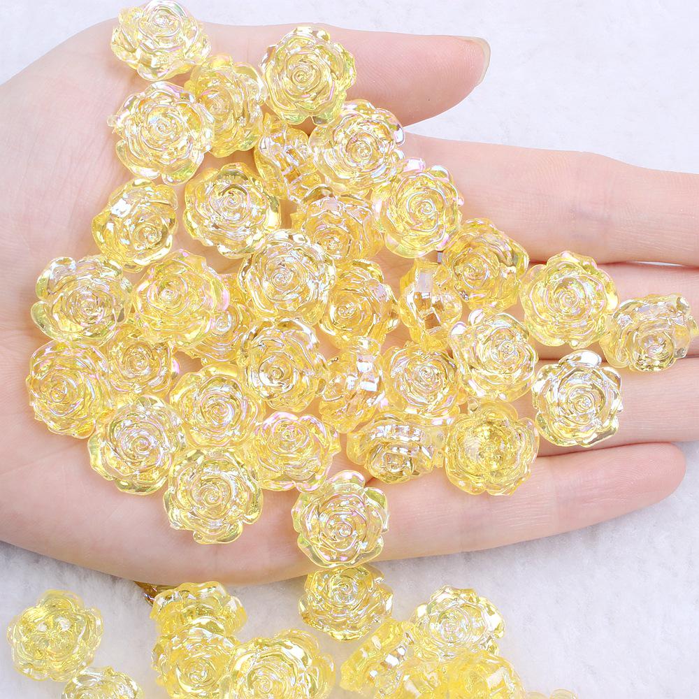 Solid Color Resin Rose Pearl Stickers for DIY Phone & Jewelry Accessories