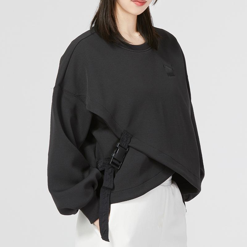 Puma Cny National Style New Year Series Bz Zaozhi Hoodie Solid Color Round Neck Sports Sweatshirt Women hoodies Black 539590-01