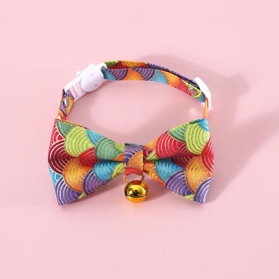 Kitten Collar Adjustable Safety Buckle Lovely Printed Bow Charm Dress Up Neck Jewelry Pet
