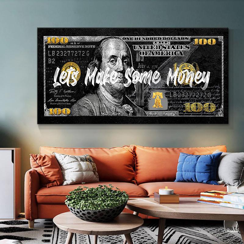 Abstract Money Dollar Canvas Painting Modern Poster Wall Art Picture for Living Room Cuadros Home Decor HD Prints Unframed