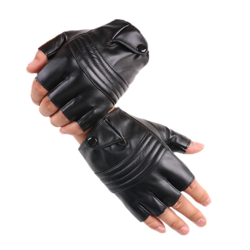 Outdoor Cycling Leather Gloves New Style Men and Women Sports Half Finger Gloves Tactical Dance Fitness Imitation Leather PU Gloves