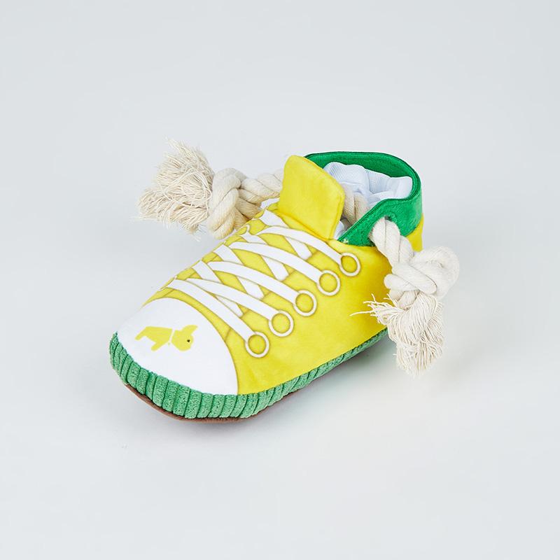 Booteely Bite Resistant Shoes Pet Toy Cats Squeak Bite-resistant Clean Teeth Rope Chew Dog Toy For Puppy