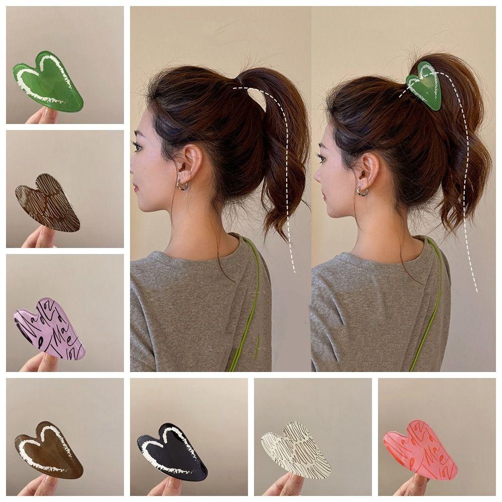 

Geometry Heart Hair Claw Love Shark Clip Fashion Love Hair Clip Girls