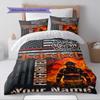 Name Custom Firefighter Pattern Bedding Set Quilt Cover Pillowcase Home Decor Gift (1 * duvet cover + 2 * pillowcase, without core)