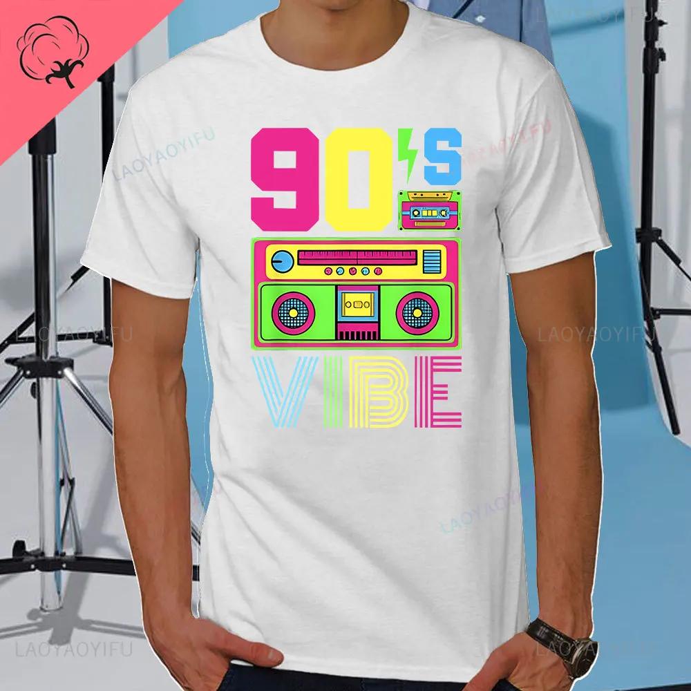 90s Vibe 1990 Style Fashion 90 Theme Outfit Nineties Costume TShirt Funny Graphic Tee Tops Unisex Fashion Clothing Cotton Tees