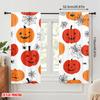 2pcs,2D Plane Printing Creative Curtains Pumpkins and Webs Durable 100% Polyester Fabric (without Rod) Holiday for Bedroom &
