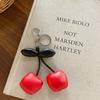 Faux Leather Cherry Keychain Fruit Charm Keyring Pendant Jewelry For Girl Women Gift Bag Decoration