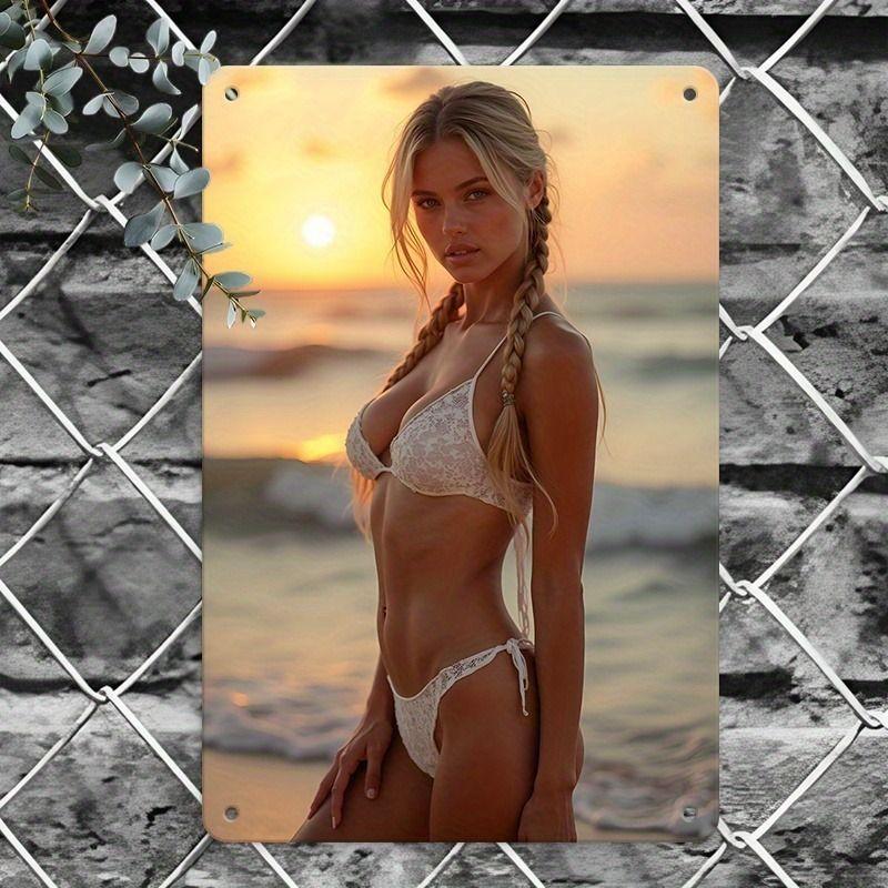 Retro Metal Sign Sexy Girl Wall Art Decor 20x30 cm