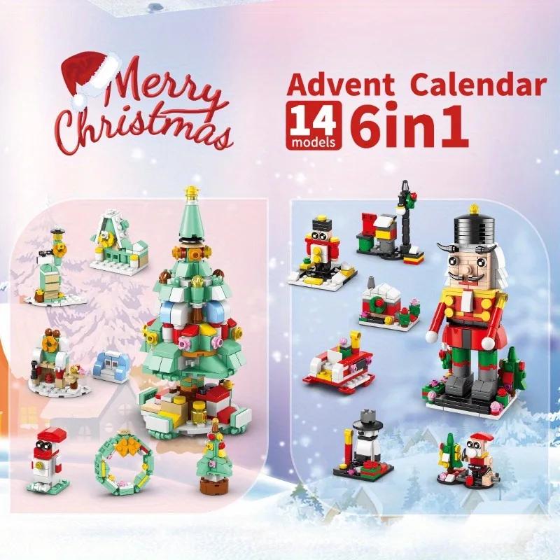 24Years Christmas Building Block Toy Blind Box Set Xmas Advent Calendar Bricks DIY Educational Toys Kit Gift For Kids Adults