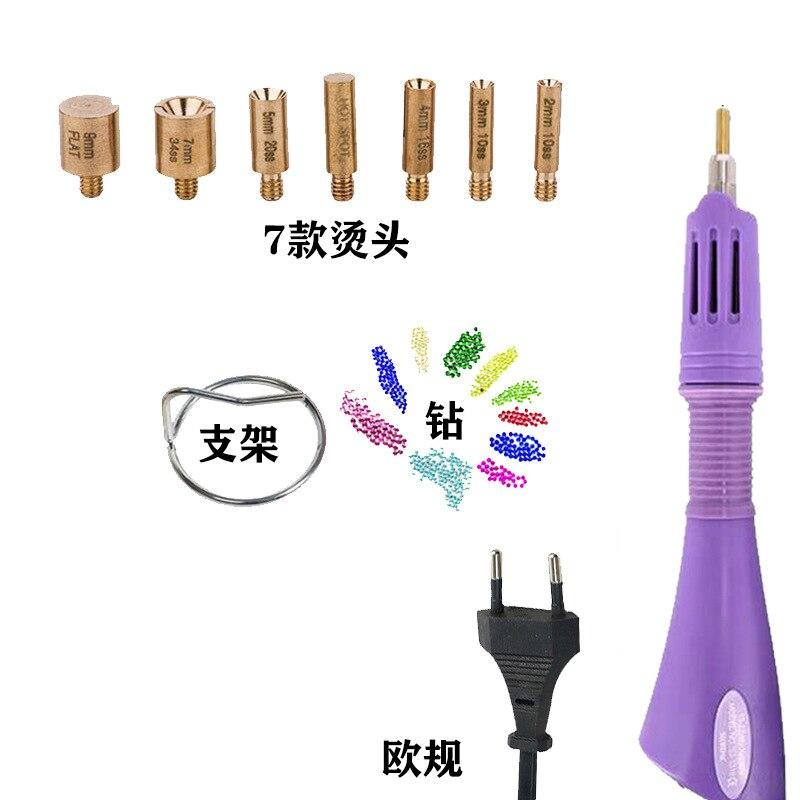 

Аппликатор для стразов EU/US Purple Hotfix, аппликатор для горячей фиксации, быстроразогревающаяся термоклеевая палочка, алмазный инструмент для стразов с термофиксацией