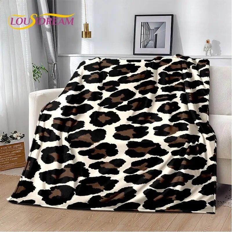 3D-Wild-Leopardenmuster-Serie, weiche Plüschdecke, Flanelldecke, Überwurf, Decke für Wohnzimmer, Schlafzimmer, Bett, Sofa, Picknick-Abdeckung, Kinder