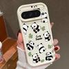 Cute Pandas Pattern Soft Phone Case For Google Pixel 9 Pro XL 8 Pro 8A TPU Matte Shockproof Lens Protection Bumper Cover