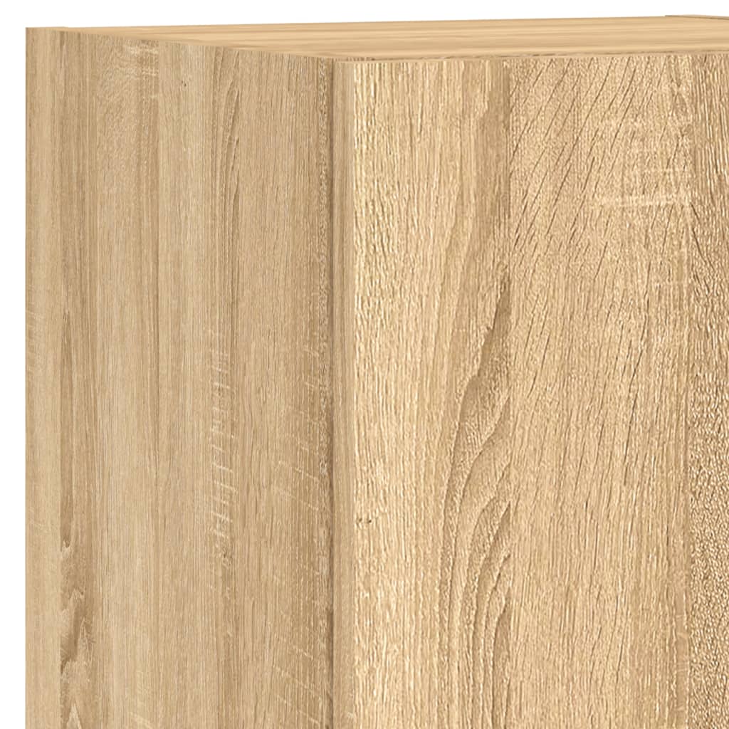 7 Piece TV Wall Unit with LED Lights Sonoma Oak