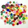 100Pcs/Bag Mix Shape Round Flower Wooden Buttons Lovely Sewing Wood Decorative Button for DIY Craft Clothes Accessories