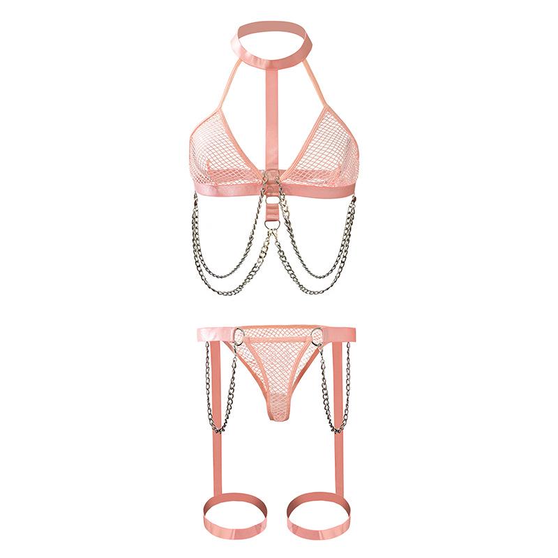 "Elegant Lace Lingerie Set: Comfortable, Soft and Sexy Three-Piece Women's Ensemble"
