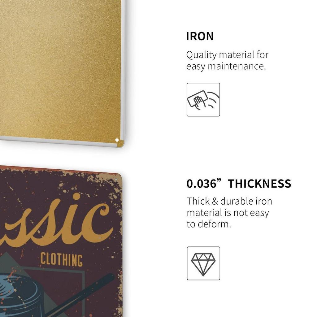 1 Pack Rustic Metal Tin Sign with Antique Rust Effect for Home Bar Store Wall Décor, Two Practical Sizes 20x30cm or 30x40cm