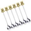 6 PCS Bear Shape Appetizers Cake Spoons/Fruit Forks Stainless Steel Material Coffee Spoons/Dessert Forks Party Supplies