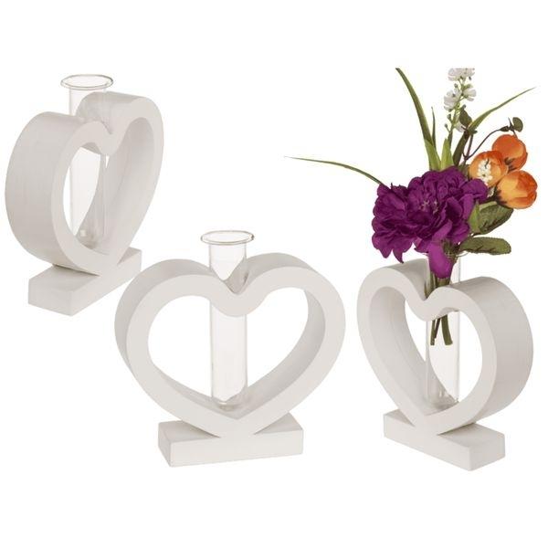 Vase à fleurs tube à essai support en cœur Cadeau St valentin