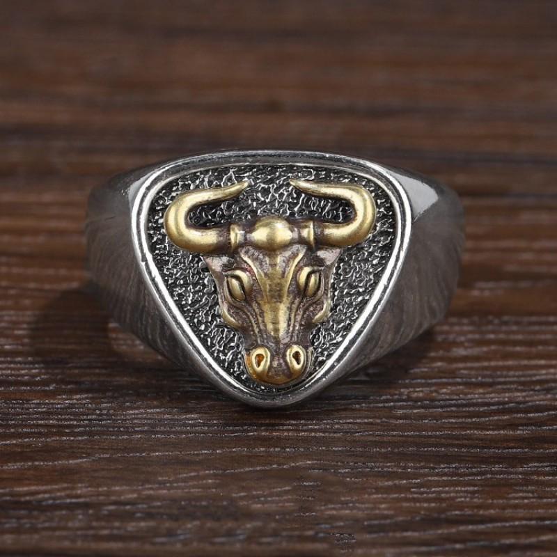 Adjustable Vintage Zodiac Animal Ring Men Women 3D Design Copper Statement Jewelry
