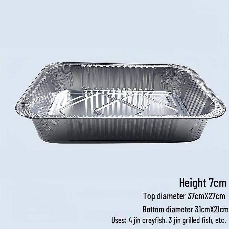 Food Grade Rectangular Aluminum Foil Trays 4900ML
