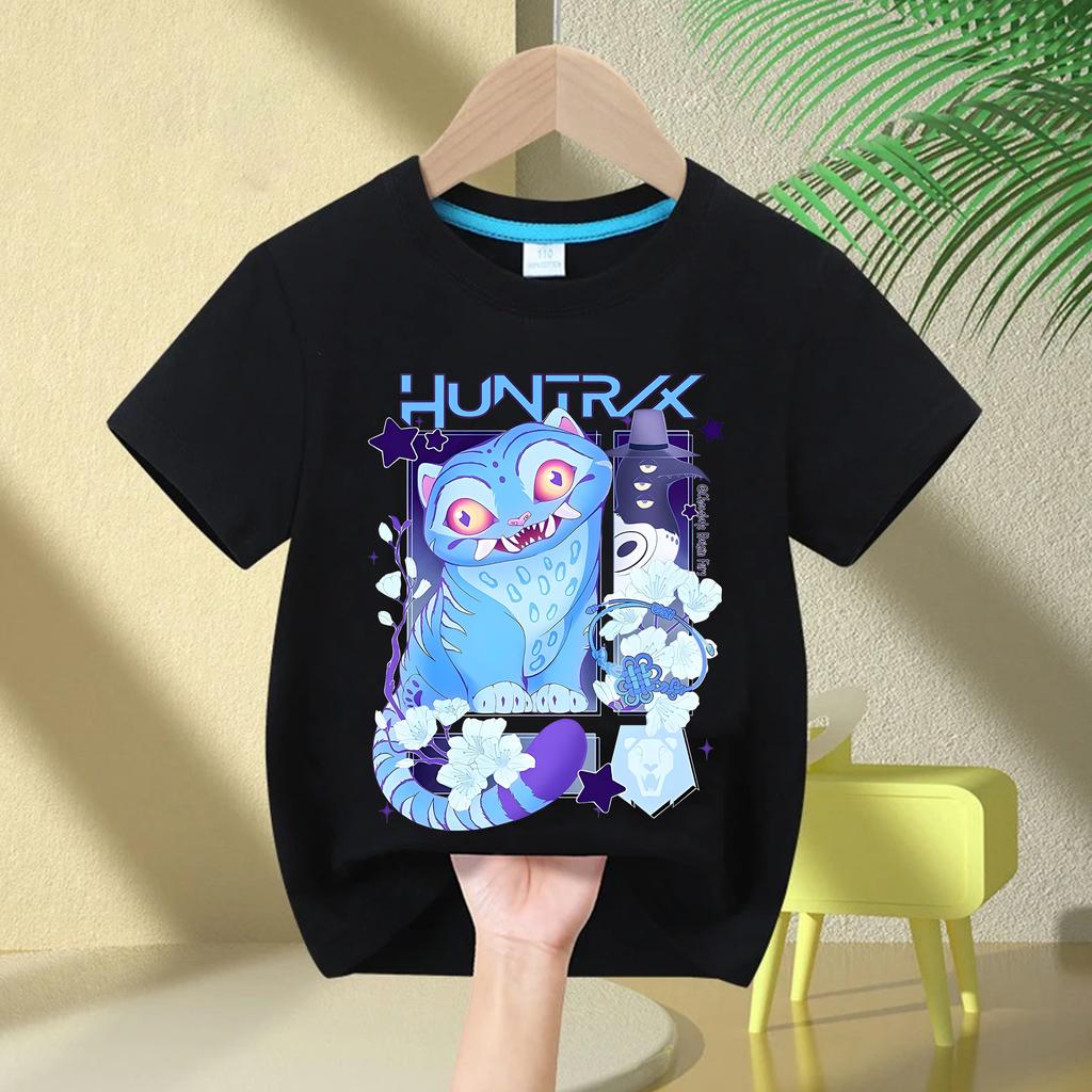KPop Dämonenjäger Derpy Tiger Damen T-Shirt Druck Mode Lässige Oberteile Rundhals Cartoon T-Shirt Lässige Kleidung