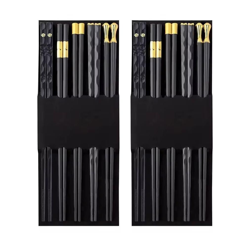 5 Pairs Non -Slip Fiberglass Chopsticks Reusable Multi-Style Chopstick Set Multipack Fancy Chopsticks