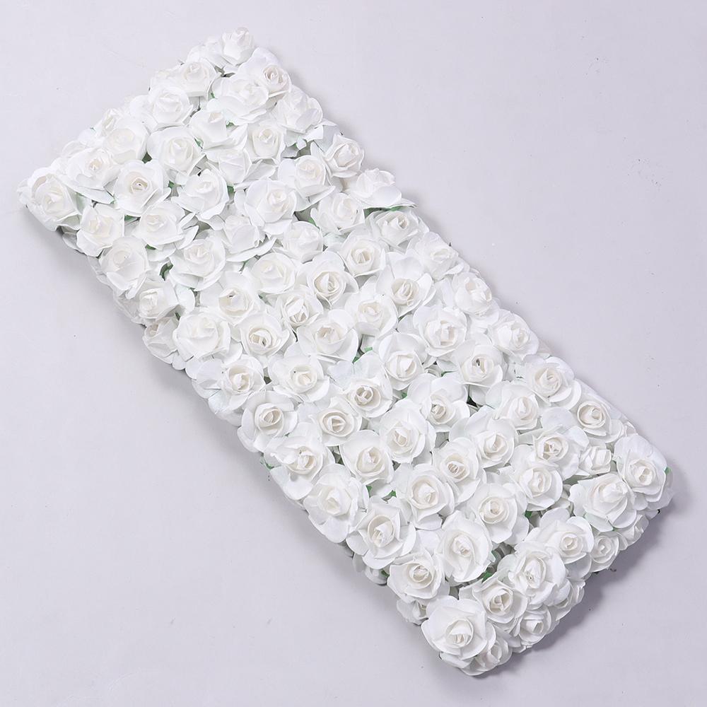 144pcs 2cm Paper Artificial Rose Flower Bouquet Colorful Mini Rose Fake Flowers For DIY Wedding Party Gifts Wreath Decoration